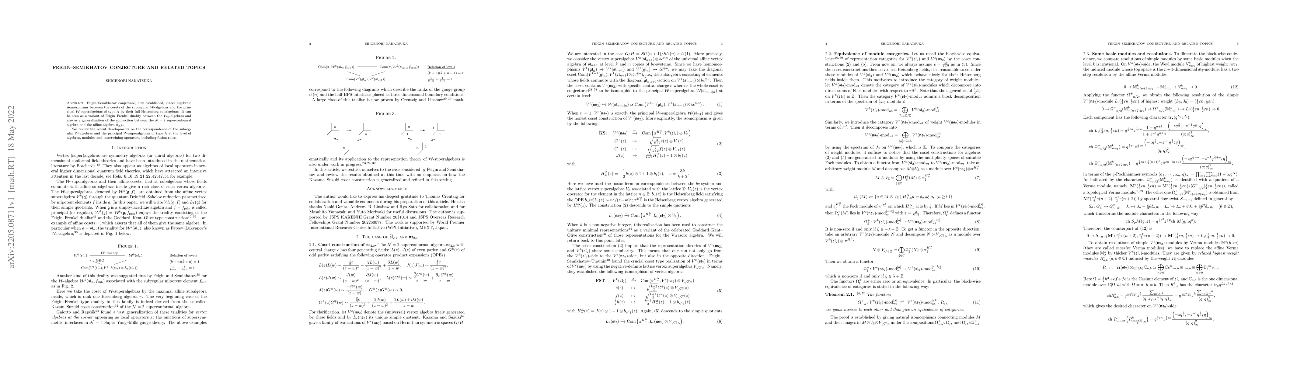 Thumbnail for Feigin-Semikhatov conjecture and related topics