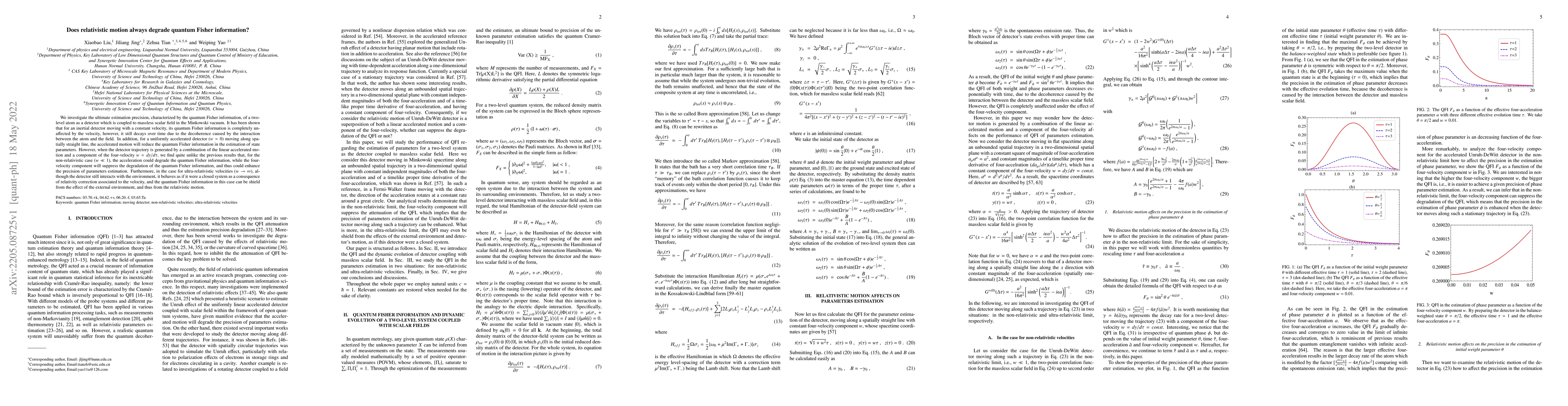 Thumbnail for Does relativistic motion always degrade quantum Fisher information?
