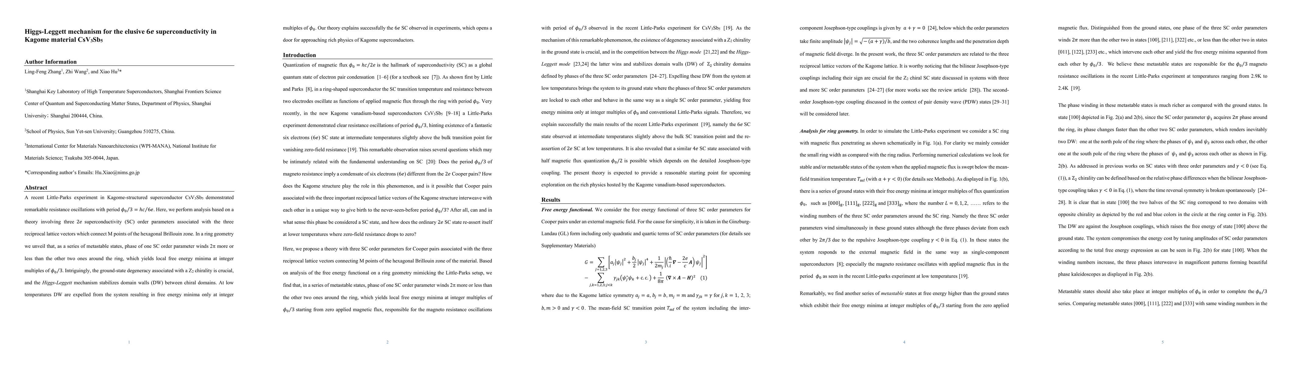 Thumbnail for Higgs-Leggett mechanism for the elusive 6e superconductivity observed in
  Kagome vanadium-based superconductors