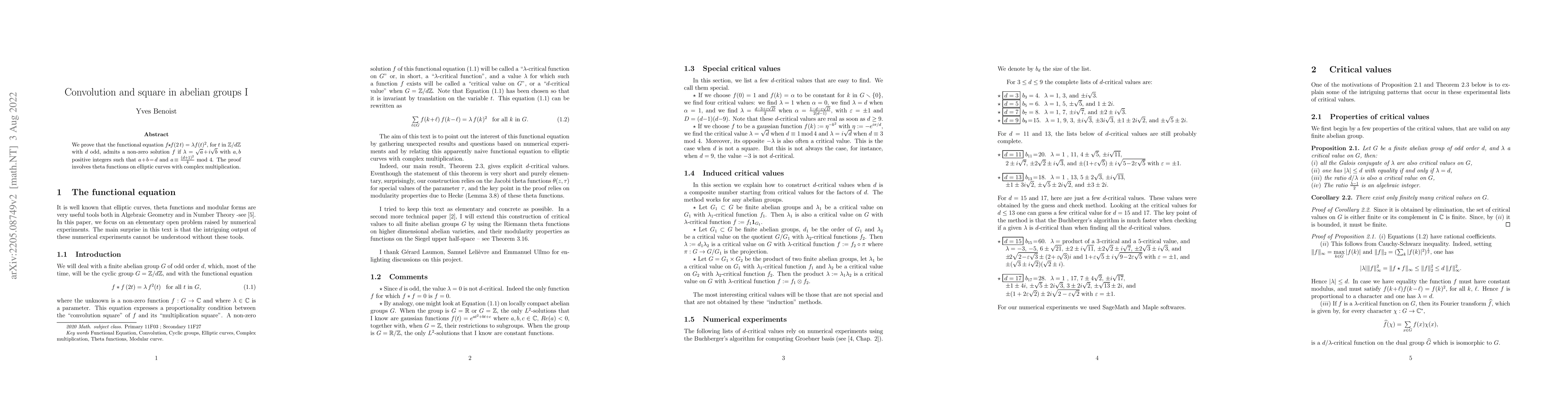 Thumbnail for Convolution and square in abelian groups I