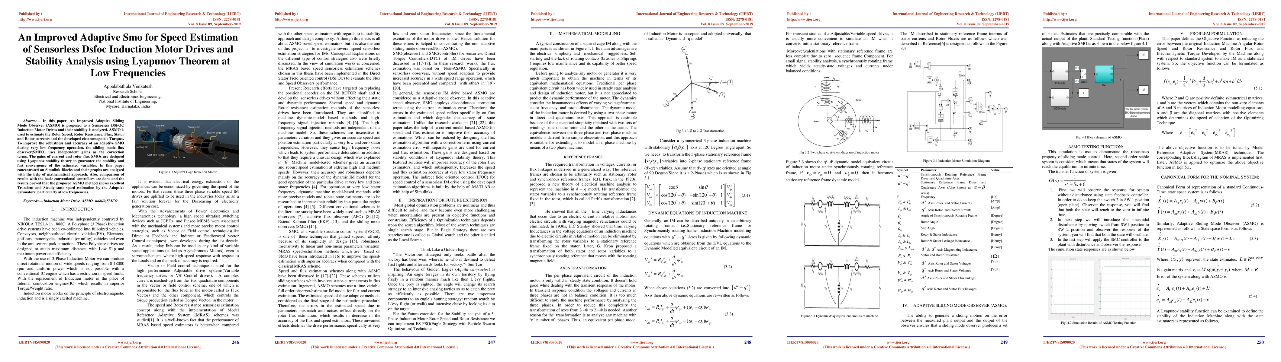 Thumbnail for An Improved Adaptive Smo for Speed Estimation of Sensorless Dsfoc
  Induction Motor Drives and Stability Analysis using Lyapunov Theorem at Low
  Frequencies