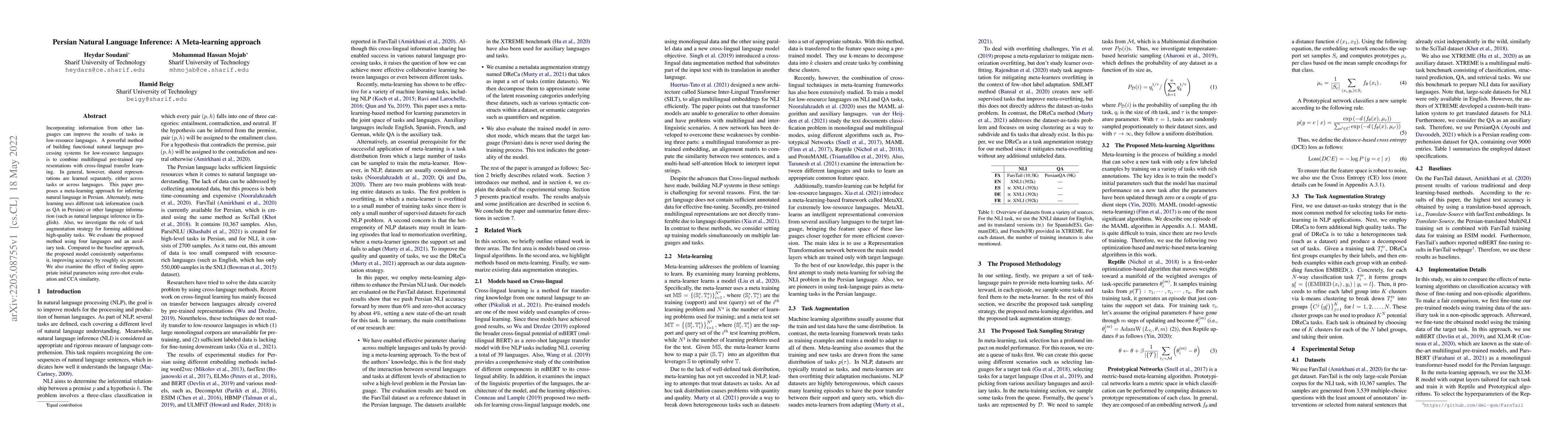 Thumbnail for Persian Natural Language Inference: A Meta-learning approach