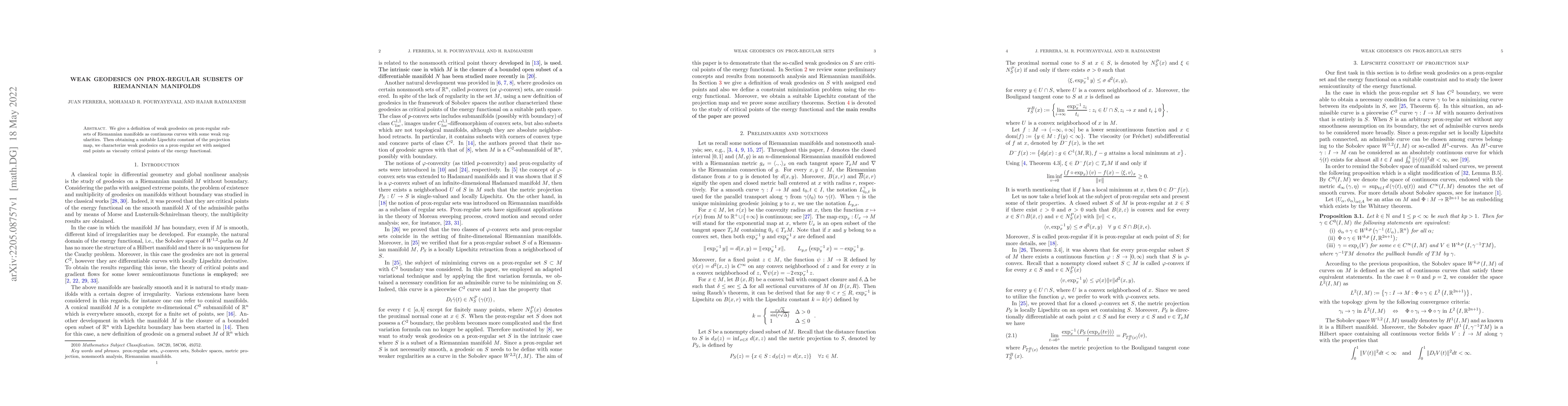 Thumbnail for Weak geodesics on prox-regular subsets of Riemannian manifolds