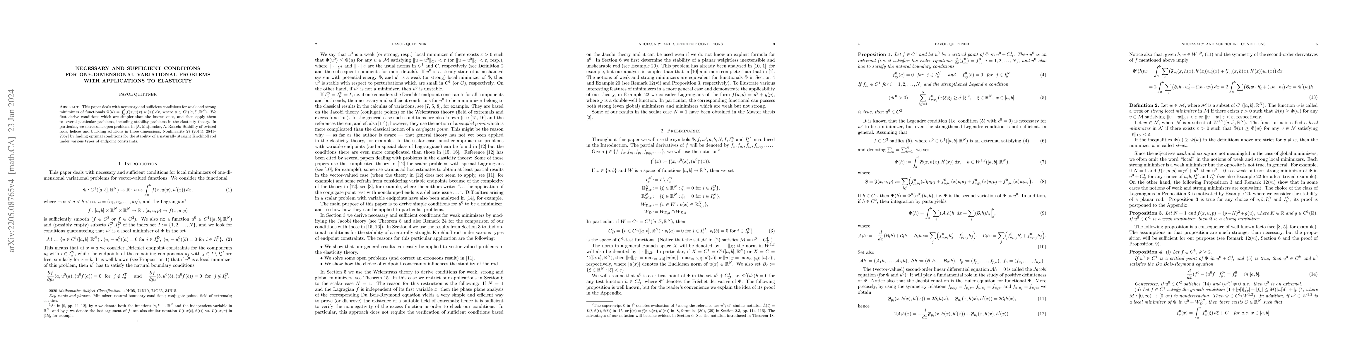 Thumbnail for Necessary and sufficient conditions for one-dimensional variational
  problems with applications to elasticity