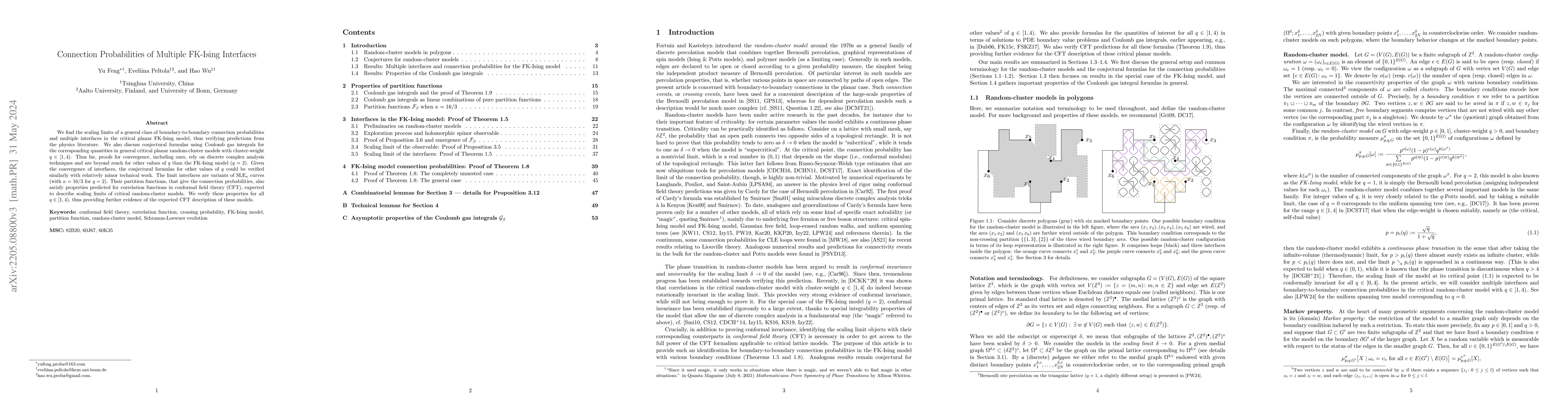 Thumbnail for Connection Probabilities of Multiple FK-Ising Interfaces