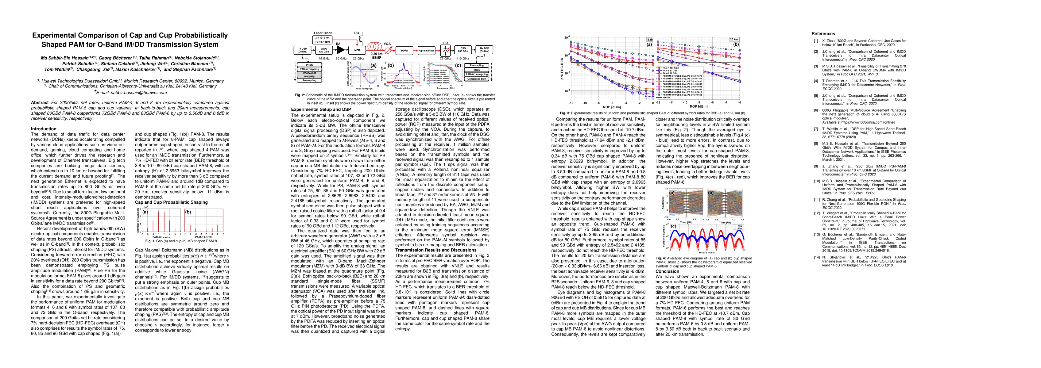 Thumbnail for Experimental Comparison of Cap and Cup Probabilistically Shaped PAM for
  O-Band IM/DD Transmission System