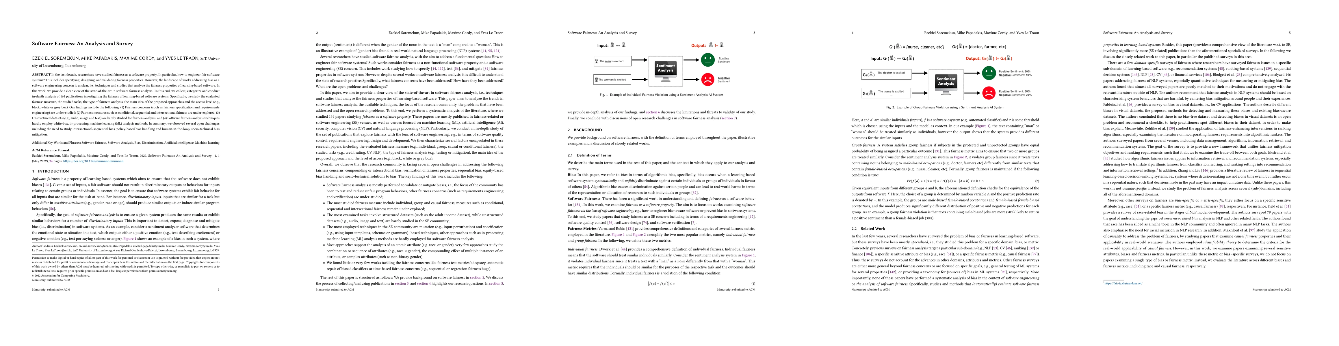 Thumbnail for Software Fairness: An Analysis and Survey