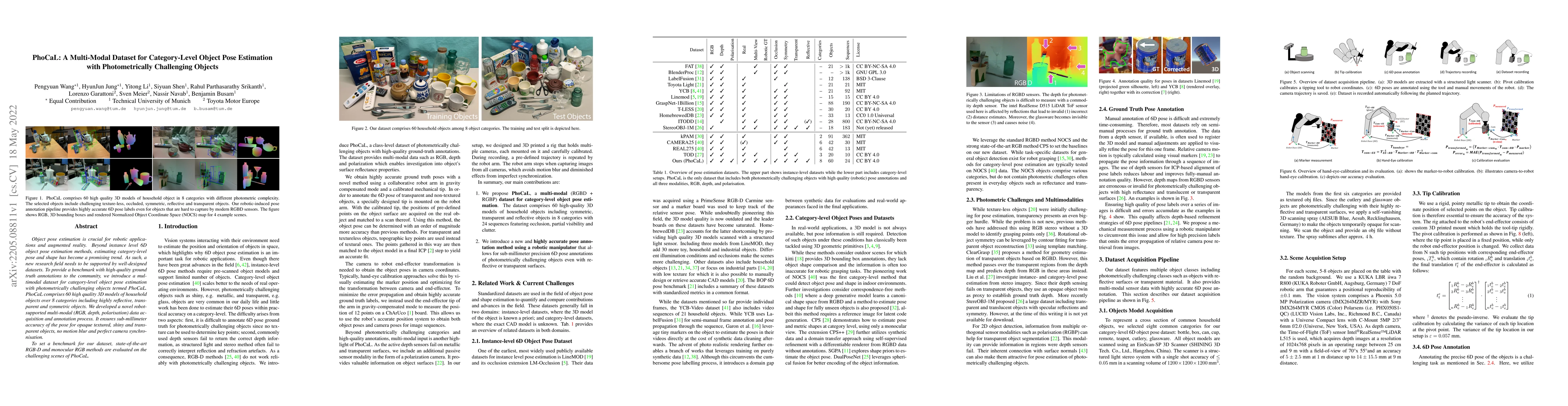 Thumbnail for PhoCaL: A Multi-Modal Dataset for Category-Level Object Pose Estimation
  with Photometrically Challenging Objects