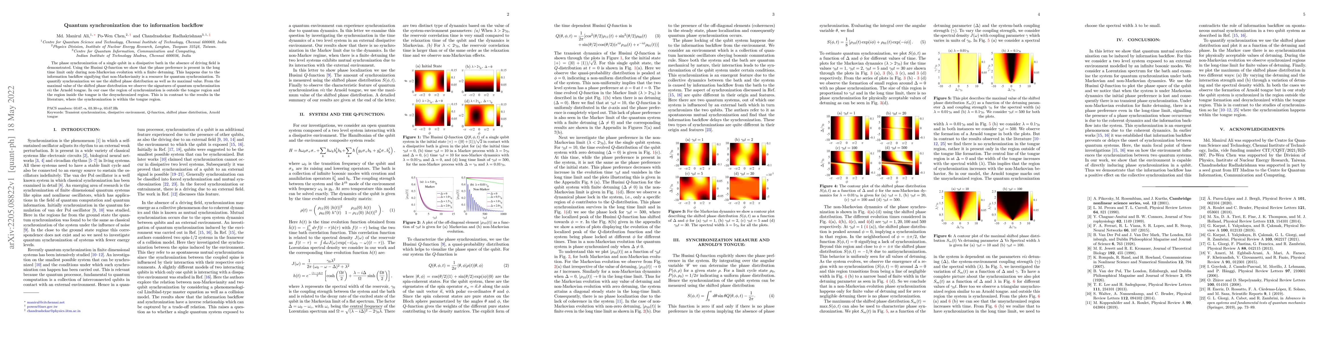 Thumbnail for Quantum synchronization due to information backflow