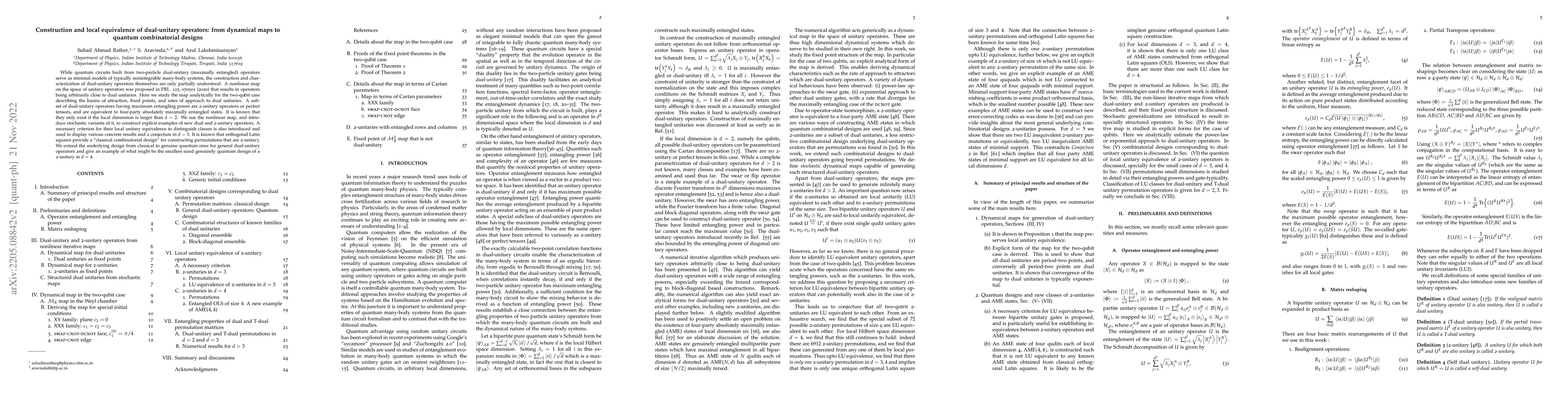 Thumbnail for Construction and local equivalence of dual-unitary operators: from
  dynamical maps to quantum combinatorial designs