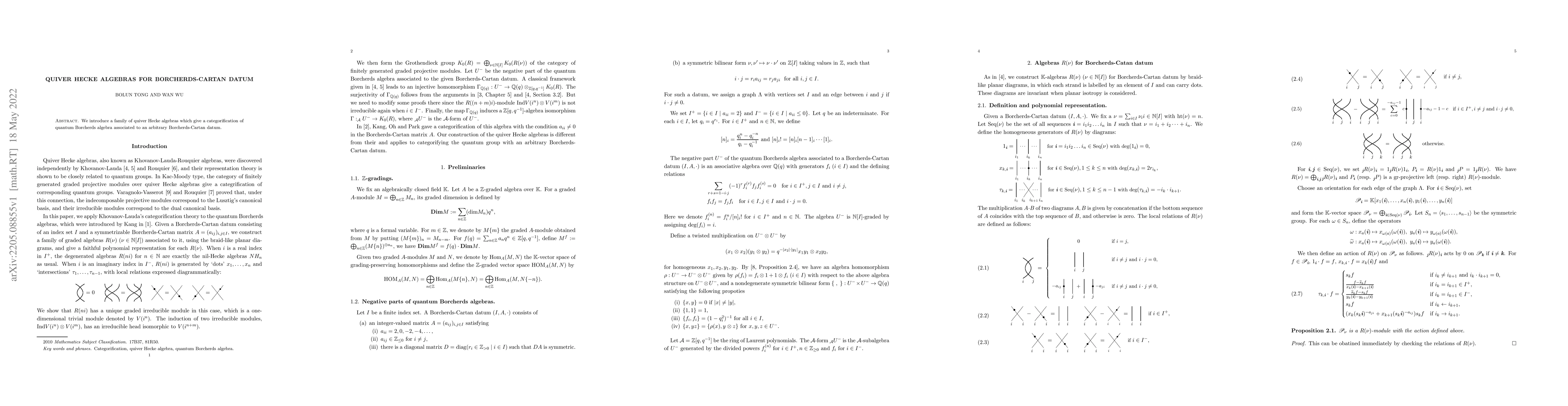 Thumbnail for Quiver Hecke algebras for Borcherds-Cartan datum