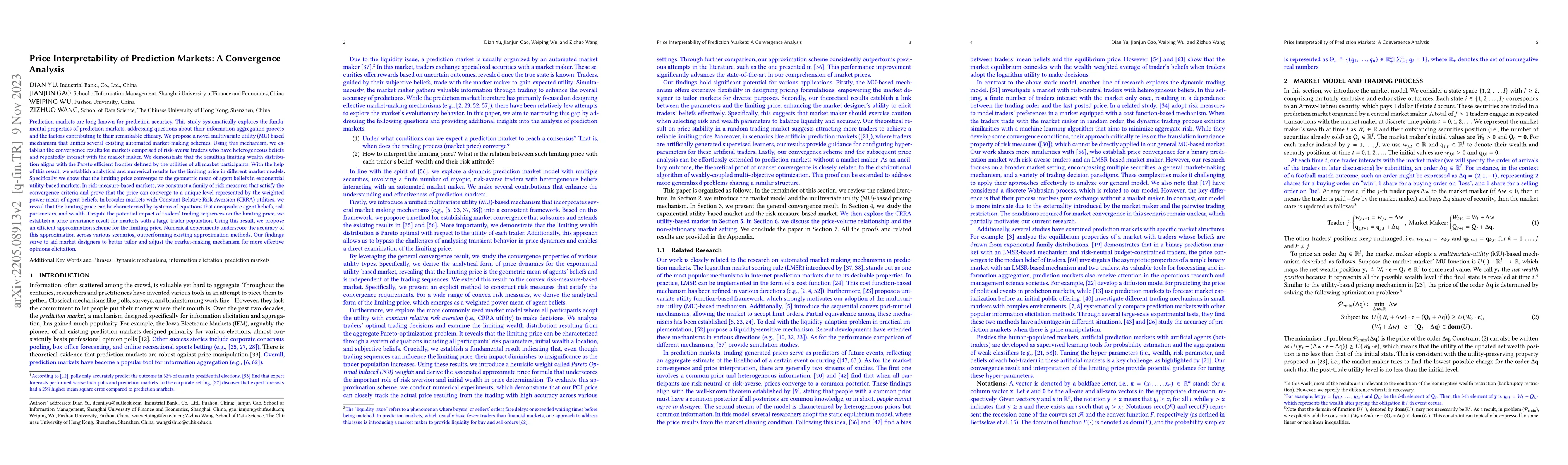Thumbnail for Price Interpretability of Prediction Markets: A Convergence Analysis