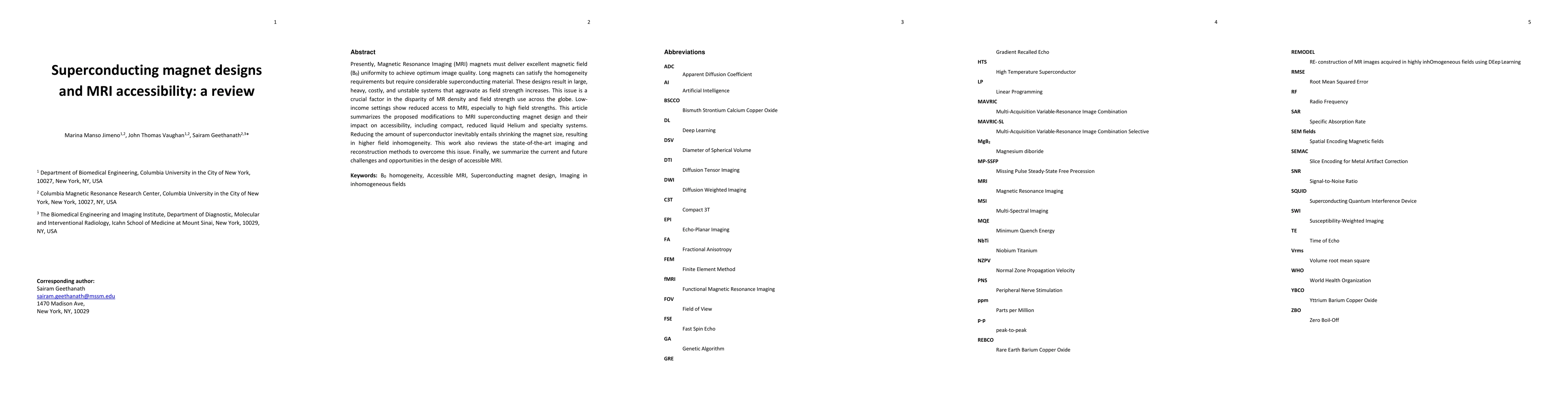 Thumbnail for Superconducting magnet designs and MRI accessibility: a review