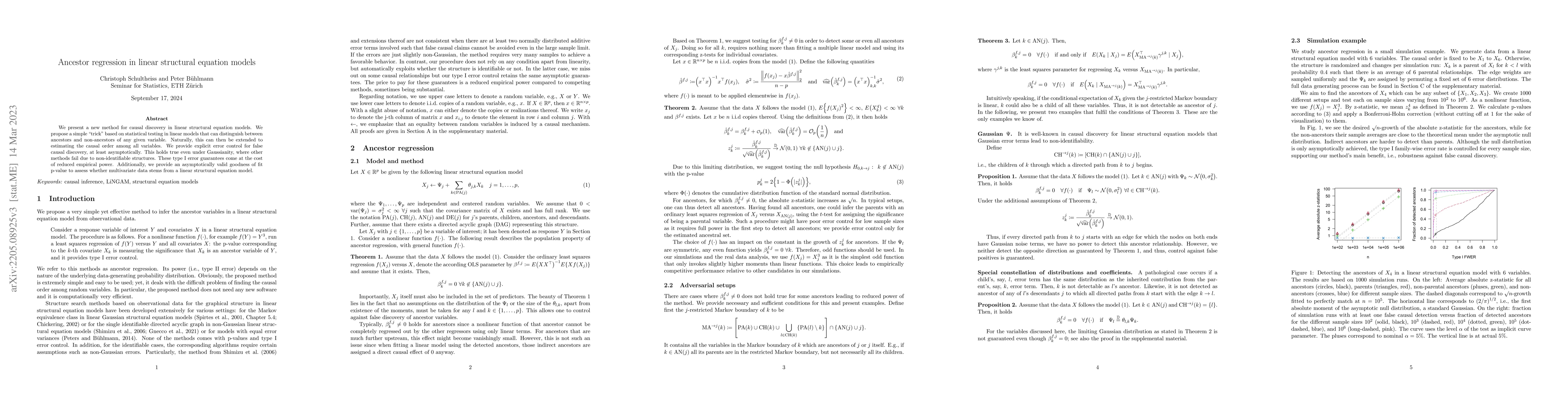 Thumbnail for Ancestor regression in linear structural equation models