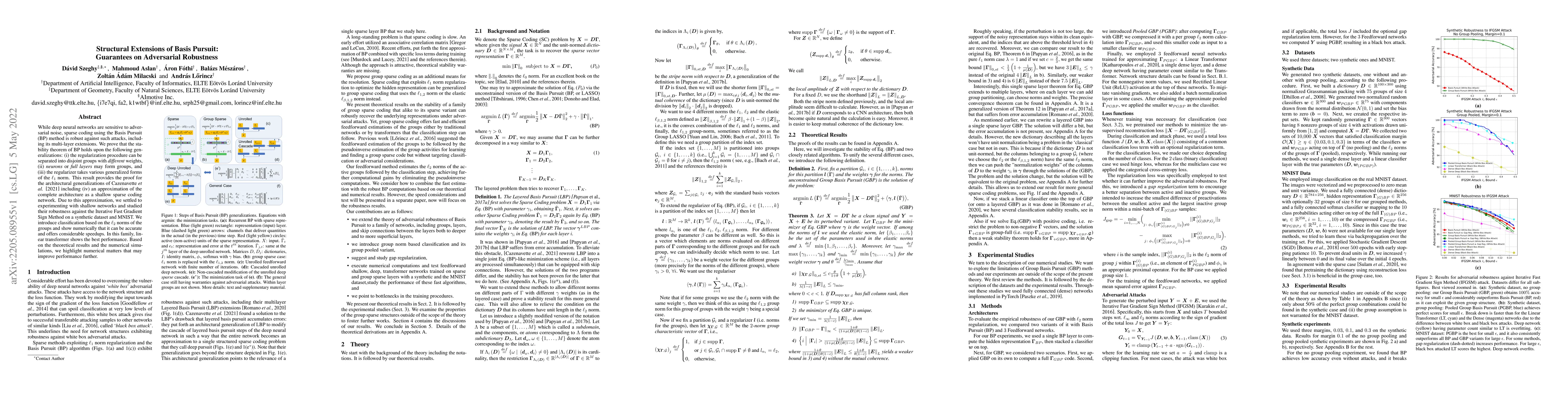 Thumbnail for Structural Extensions of Basis Pursuit: Guarantees on Adversarial
  Robustness