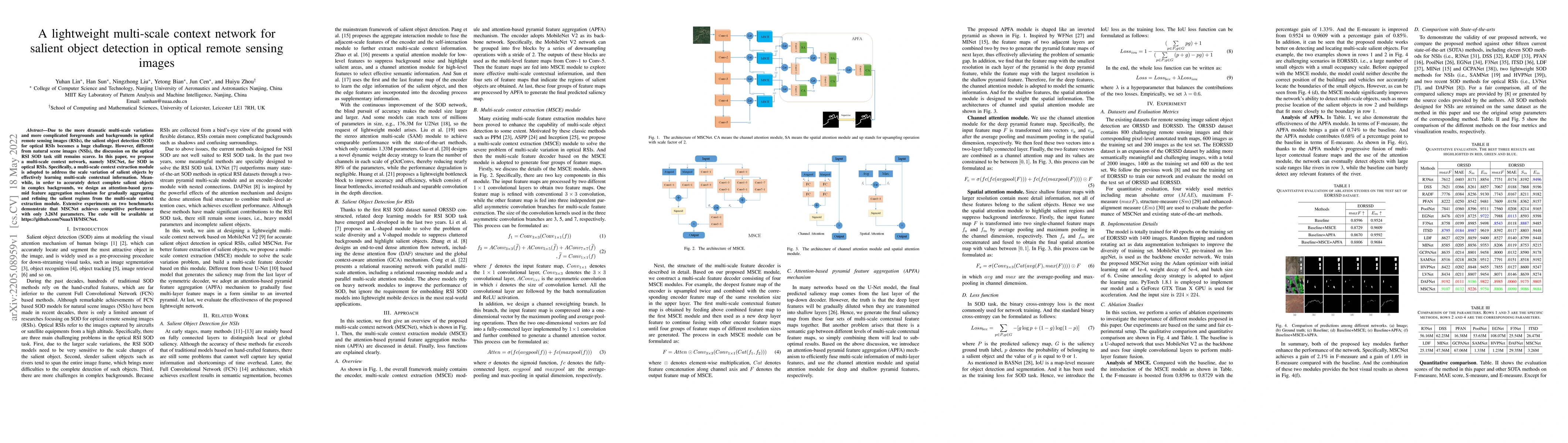 Thumbnail for A lightweight multi-scale context network for salient object detection
  in optical remote sensing images