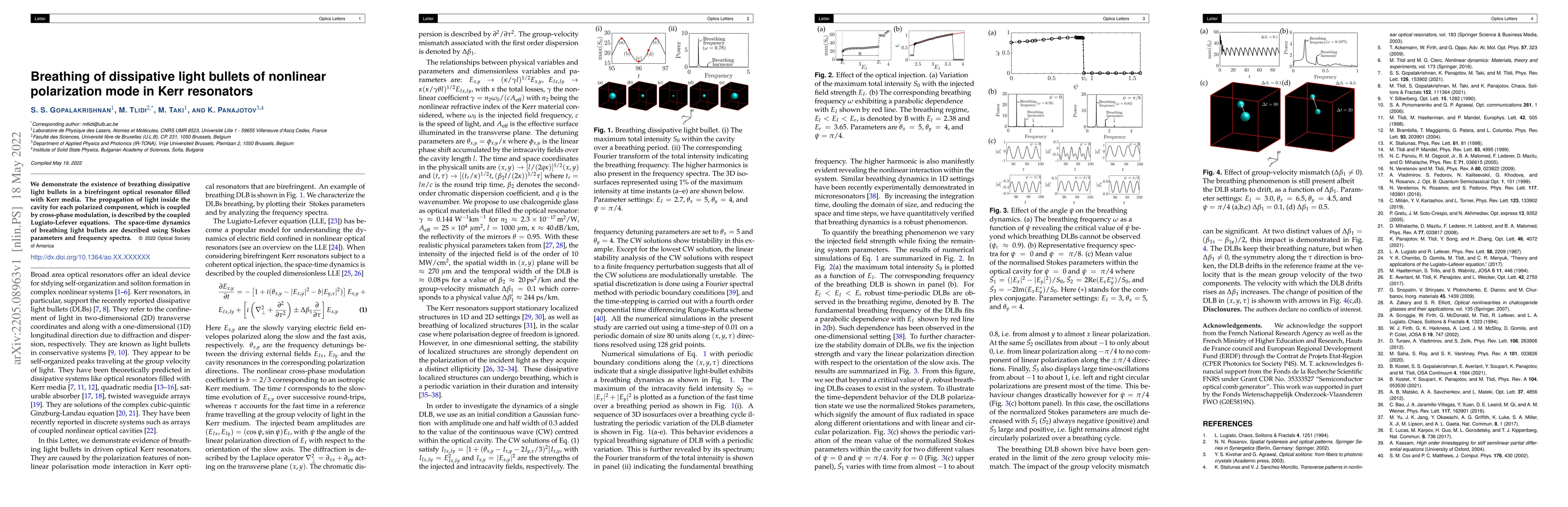 Thumbnail for Breathing of dissipative light bullets of nonlinear polarization mode in
  Kerr resonators