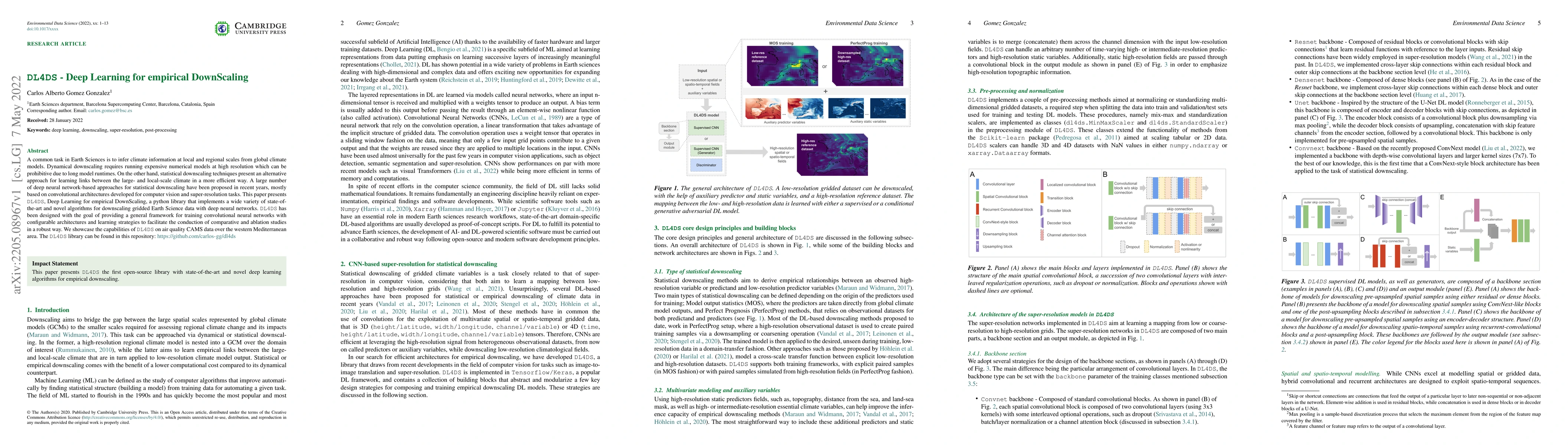 Thumbnail for DL4DS -- Deep Learning for empirical DownScaling