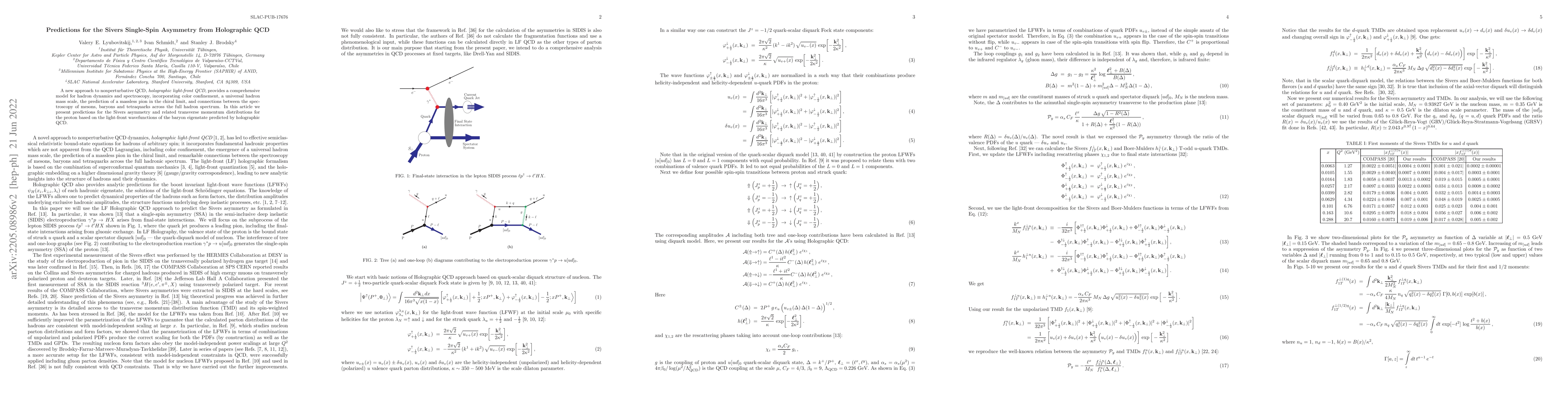 Thumbnail for Predictions for the Sivers Single-Spin Asymmetry from Holographic QCD