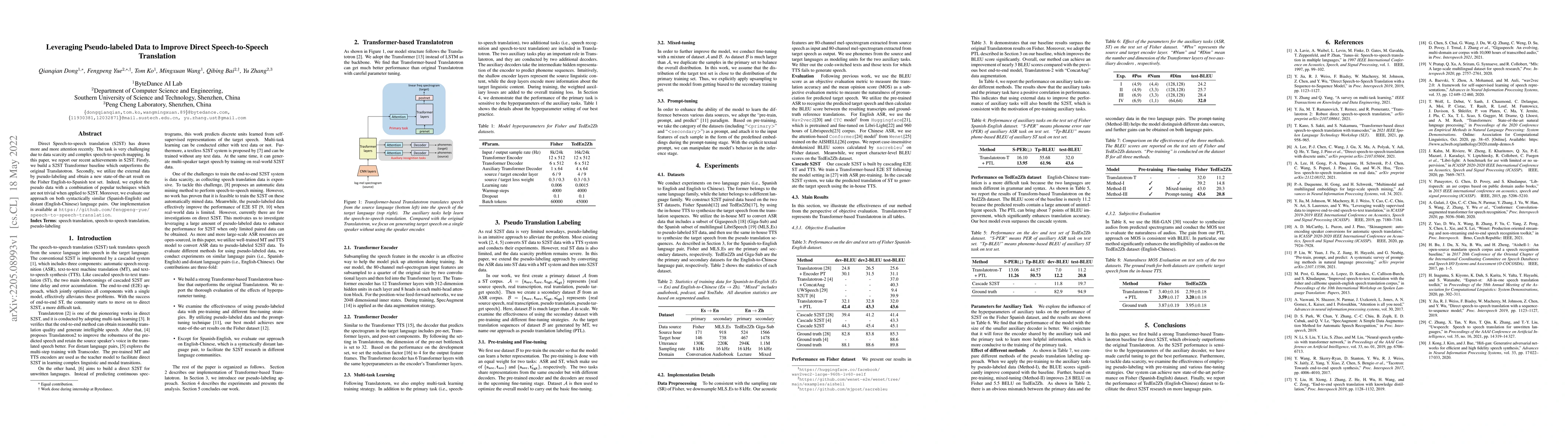 Thumbnail for Leveraging Pseudo-labeled Data to Improve Direct Speech-to-Speech
  Translation
