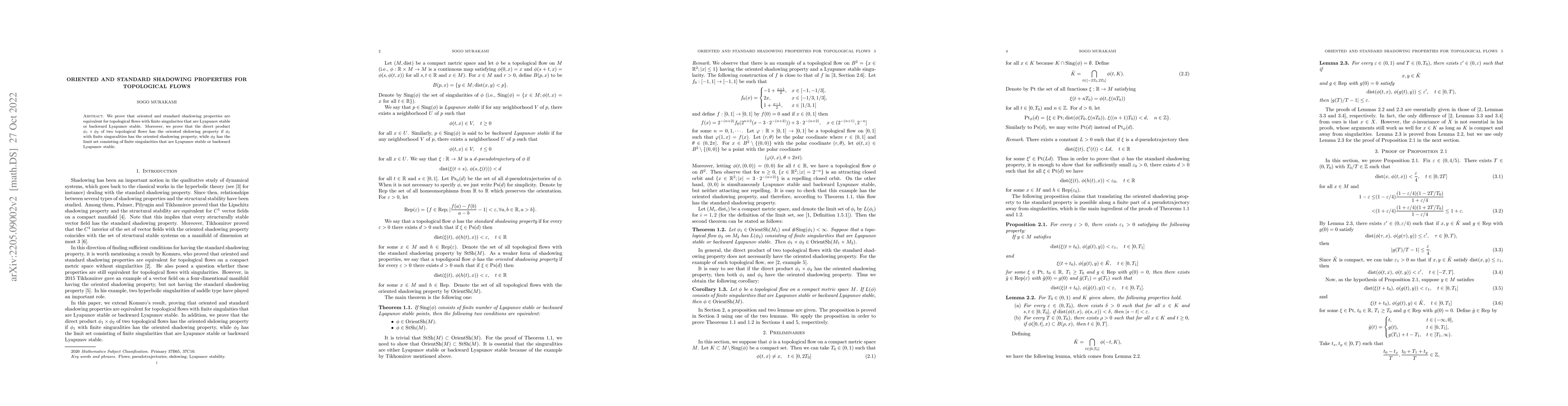 Thumbnail for Oriented and standard shadowing properties for topological flows