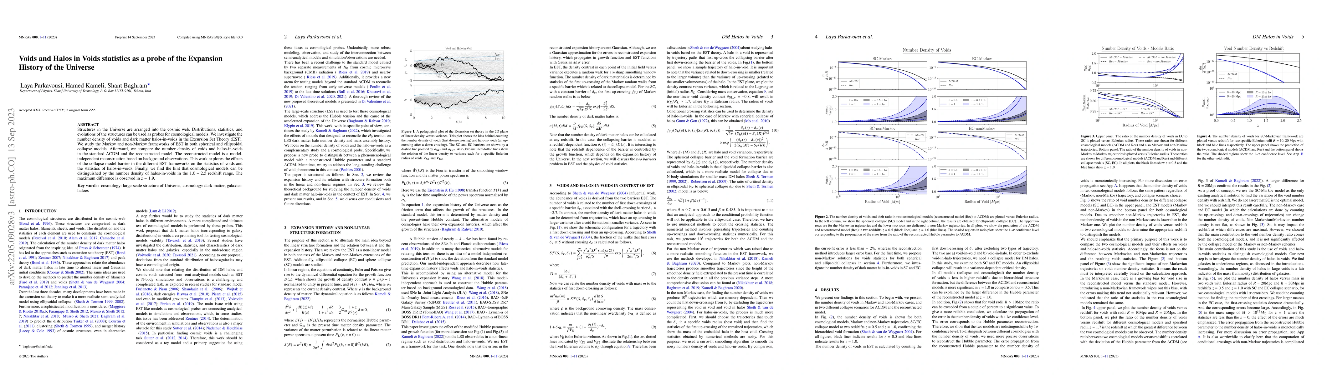 Thumbnail for Voids and Halos in Voids statistics as a probe of the Expansion History
  of the Universe