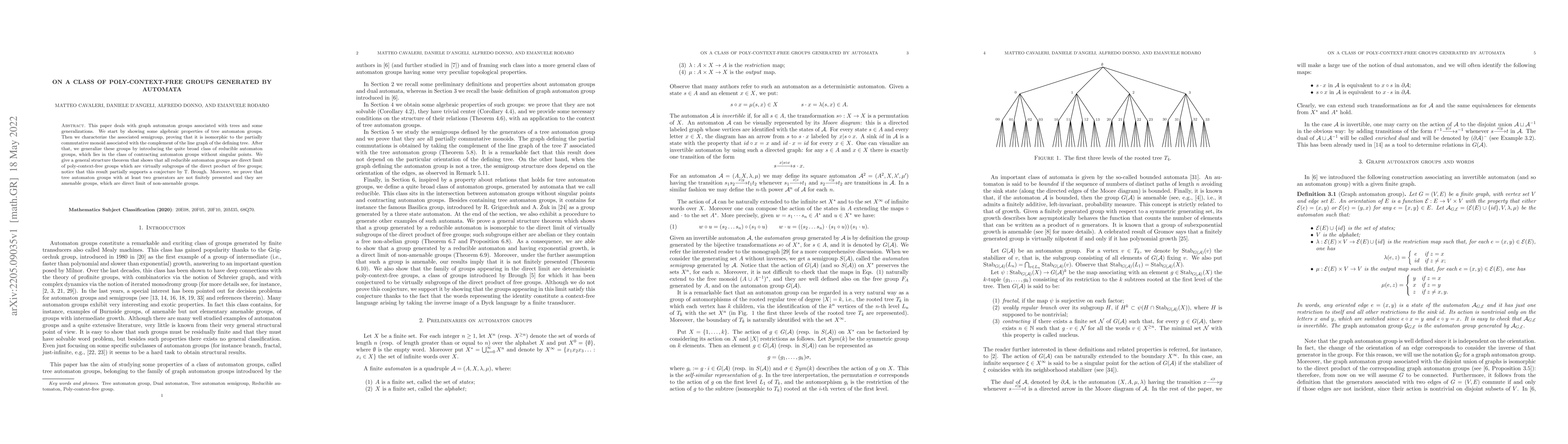 Thumbnail for On a class of poly-context-free groups generated by automata