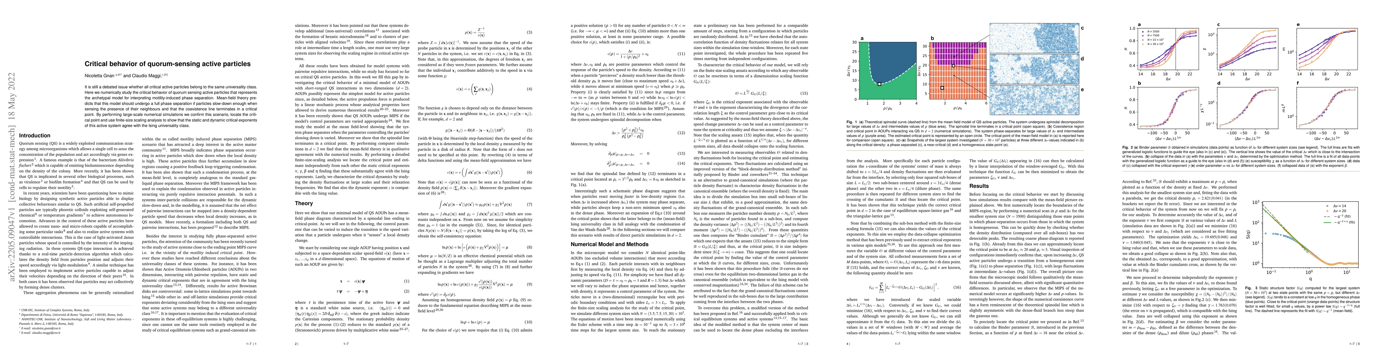 Thumbnail for Critical behavior of quorum-sensing active particles