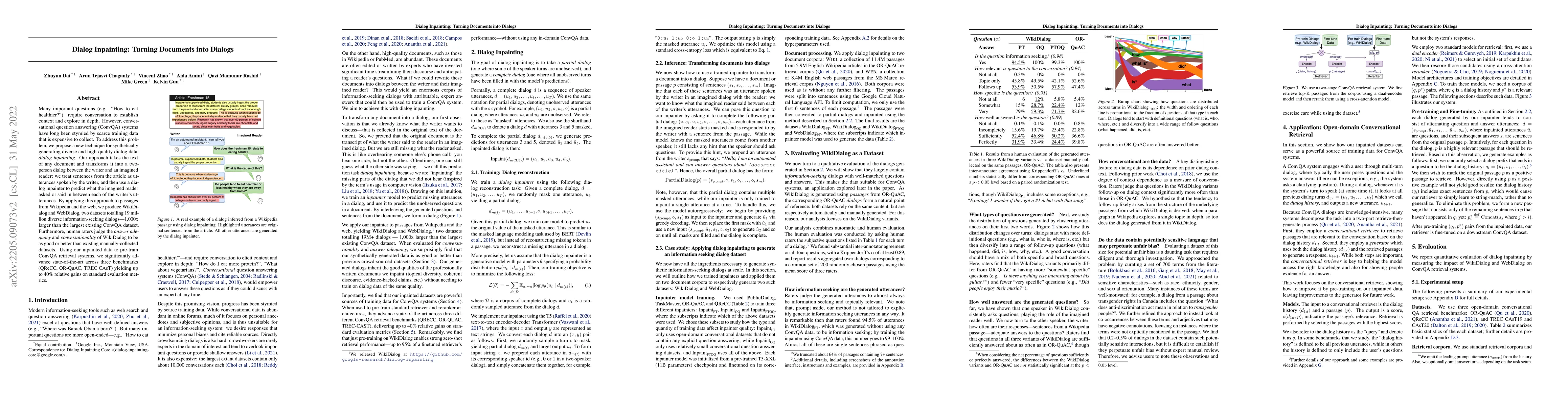 Thumbnail for Dialog Inpainting: Turning Documents into Dialogs