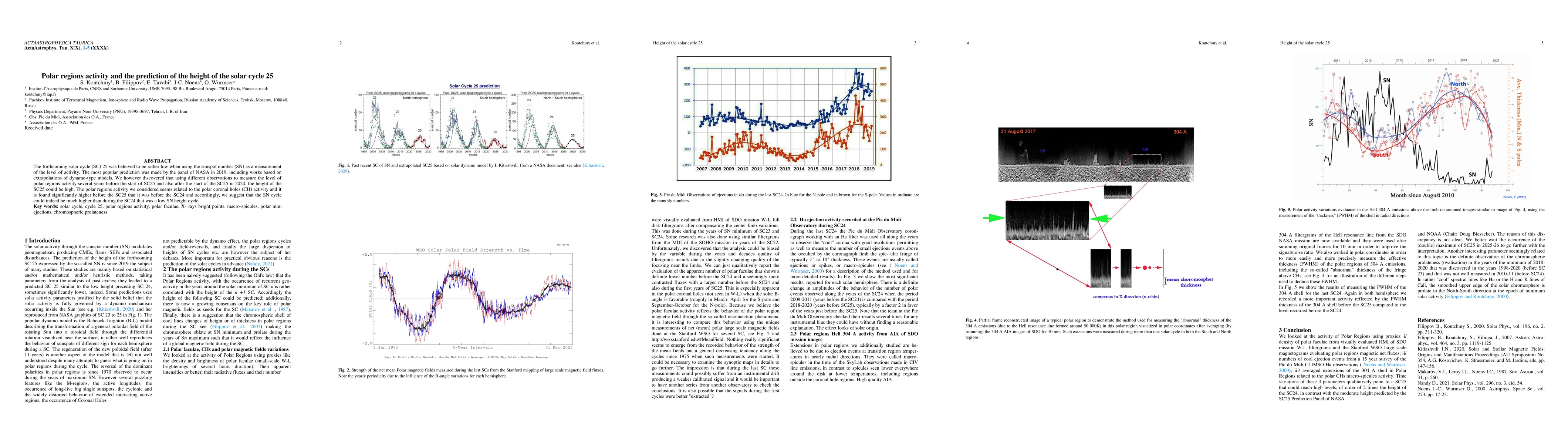 Thumbnail for Polar regions activity and the prediction of the height of the solar
  cycle 25