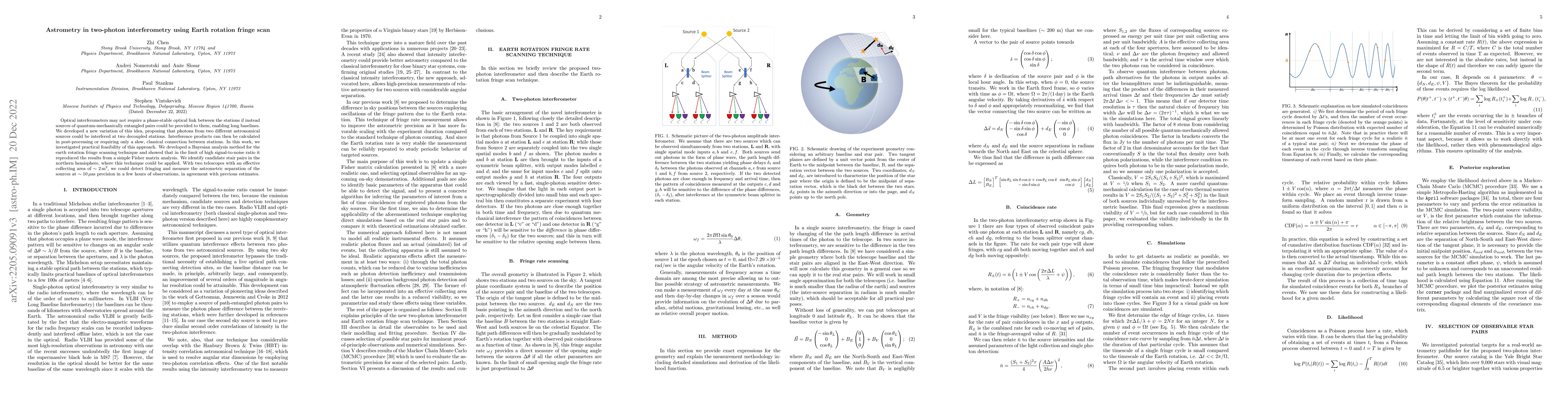 Thumbnail for Astrometry in two-photon interferometry using Earth rotation fringe scan