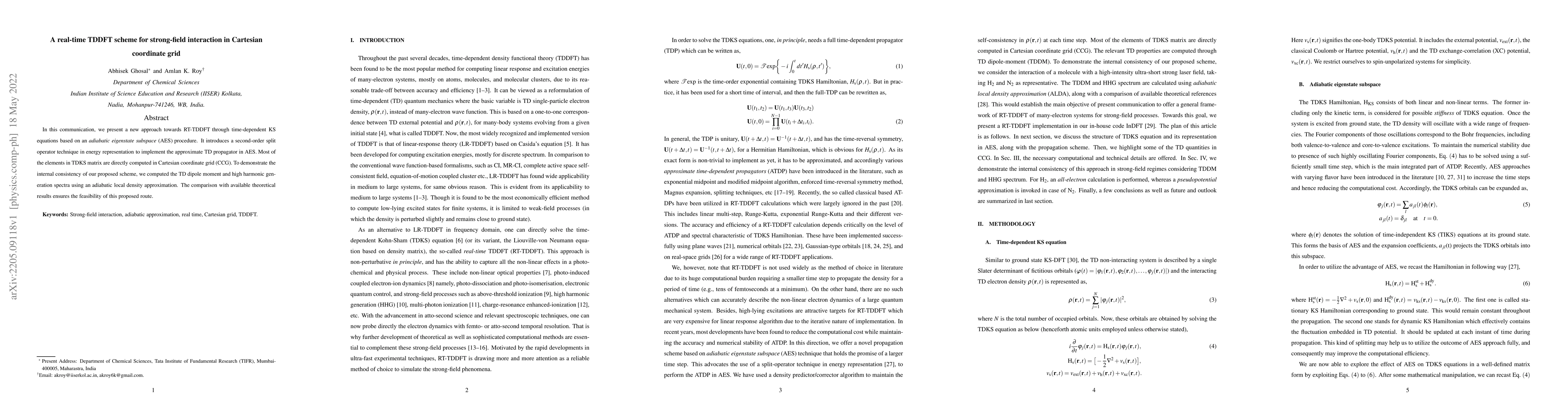 Thumbnail for A real-time TDDFT scheme for strong-field interaction in Cartesian
  coordinate grid