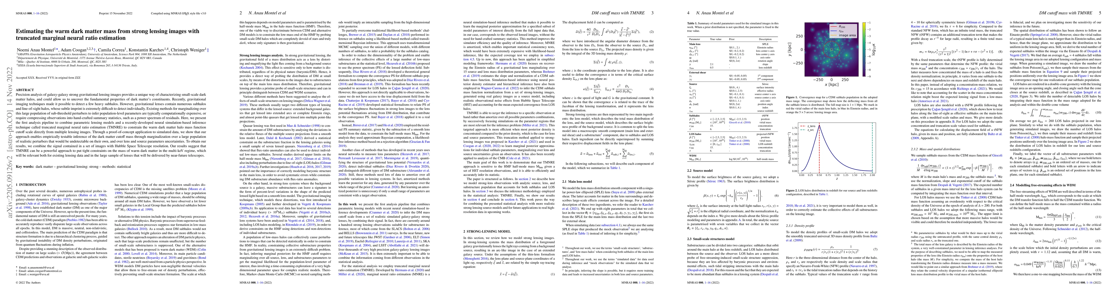 Thumbnail for Estimating the warm dark matter mass from strong lensing images with
  truncated marginal neural ratio estimation