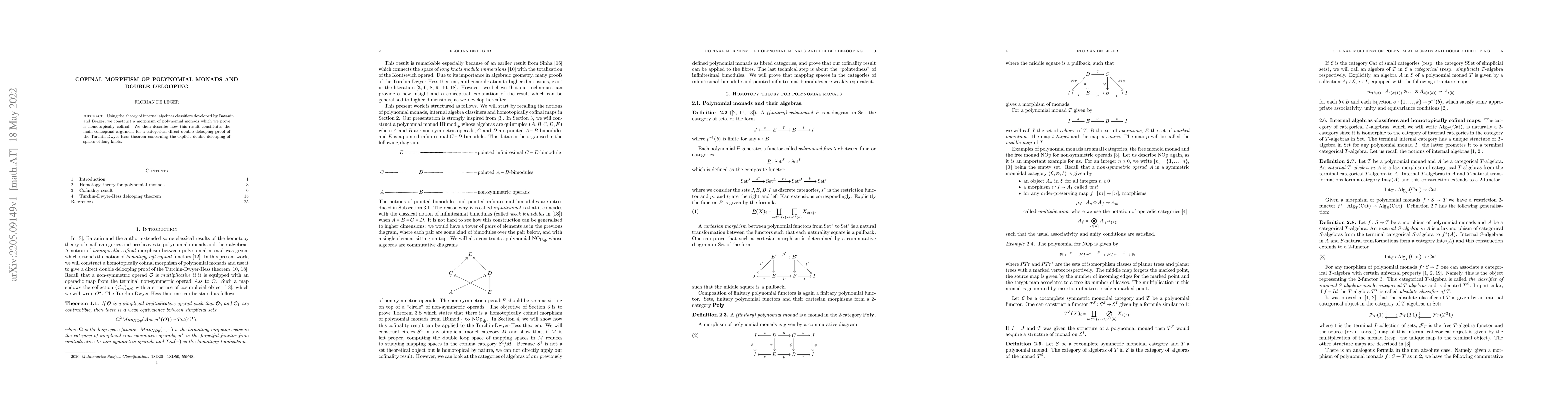 Thumbnail for Cofinal morphism of polynomial monads and double delooping