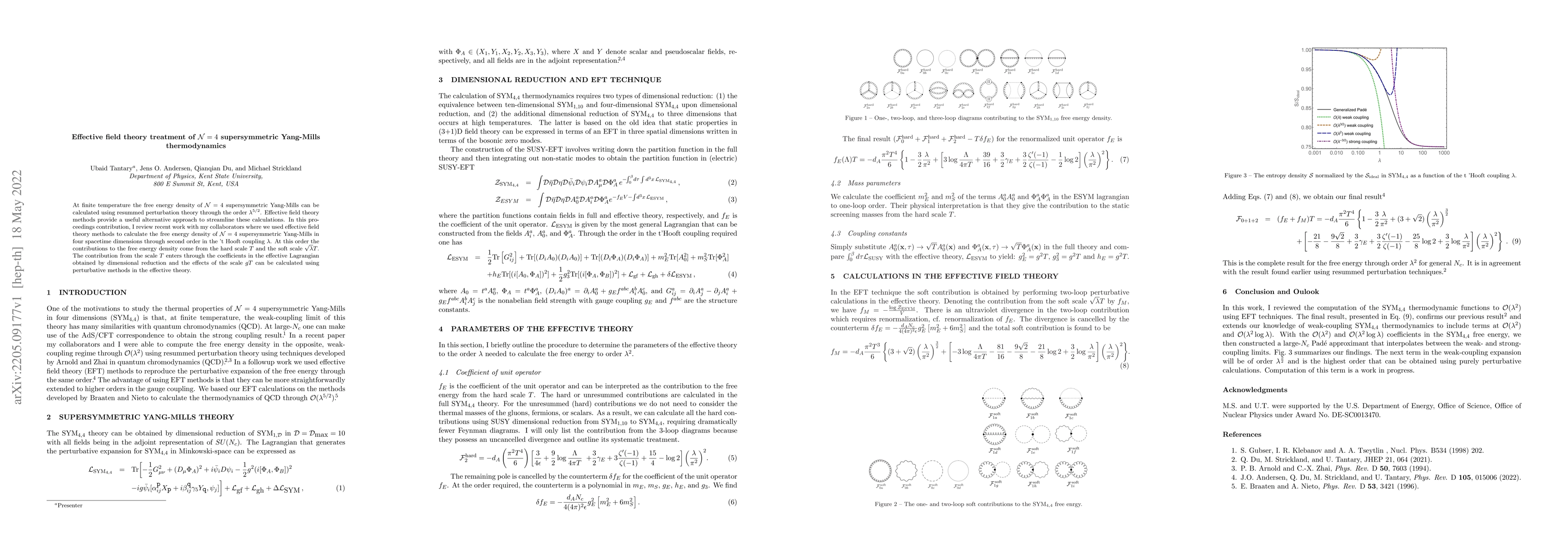 Thumbnail for Effective field theory treatment of ${\cal N}=4$ supersymmetric
  Yang-Mills thermodynamics