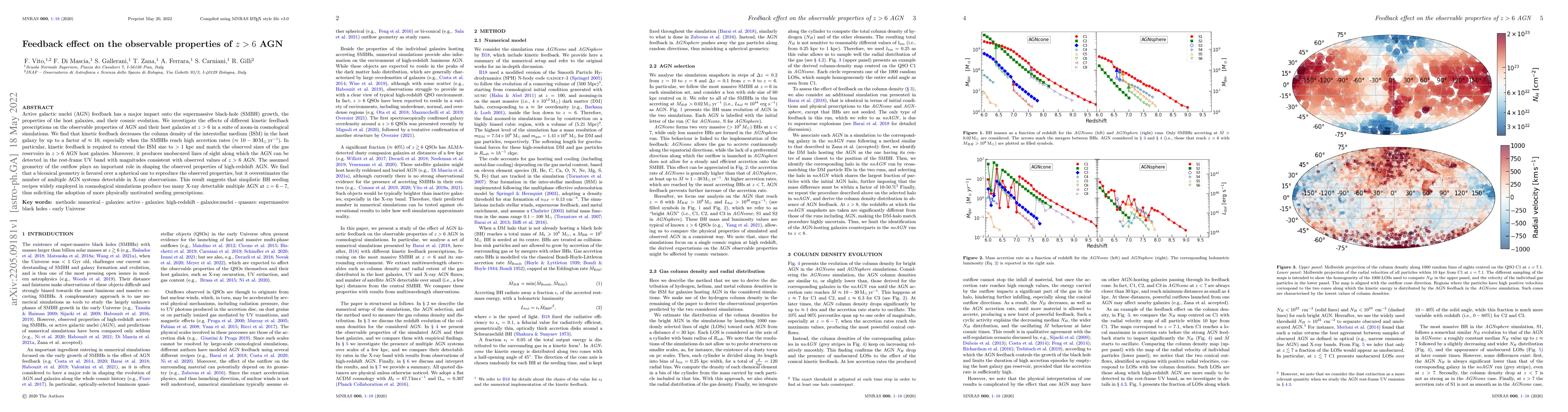 Thumbnail for Feedback effect on the observable properties of $z>6$ AGN