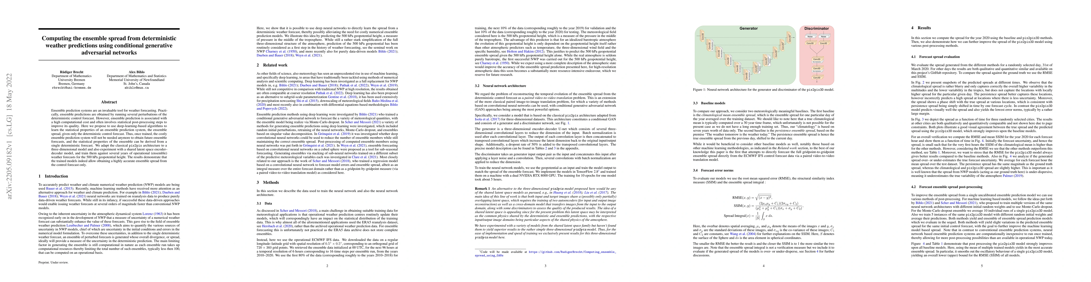Thumbnail for Computing the ensemble spread from deterministic weather predictions
  using conditional generative adversarial networks