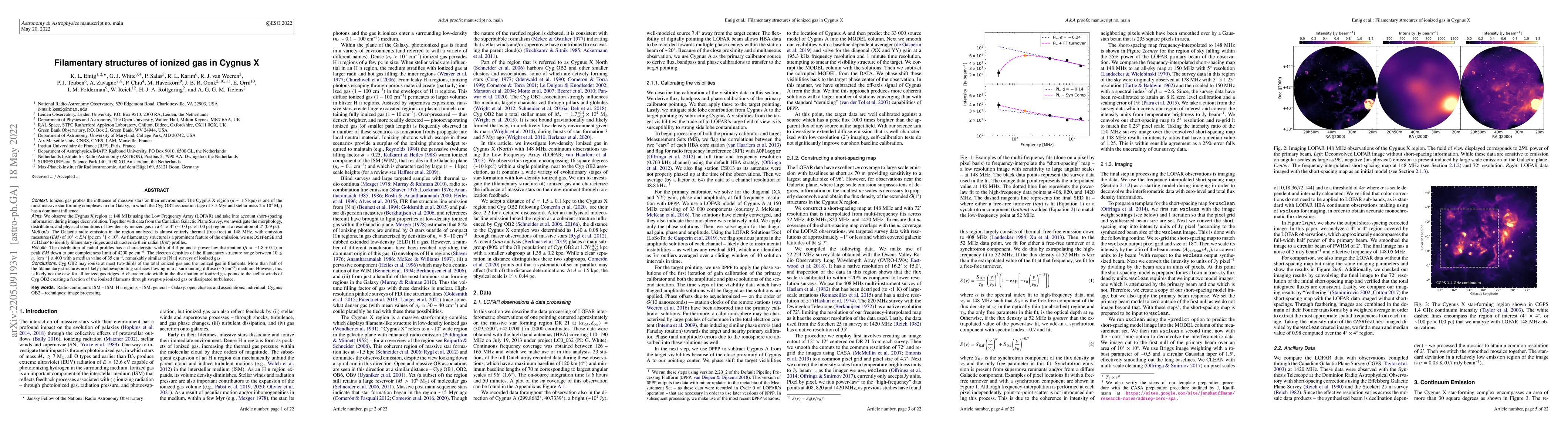 Thumbnail for Filamentary structures of ionized gas in Cygnus X