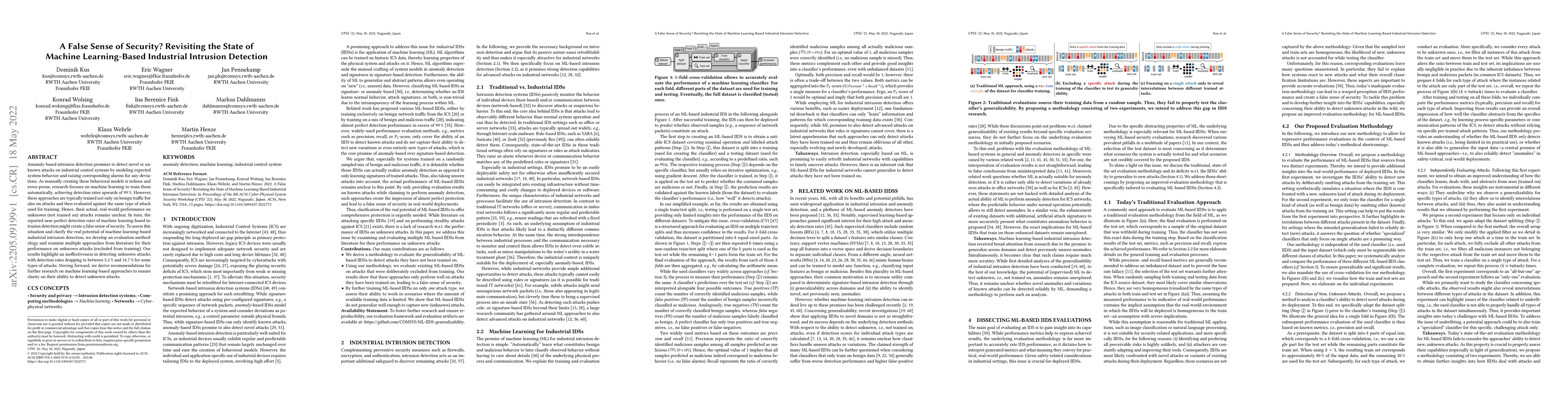 Thumbnail for A False Sense of Security? Revisiting the State of Machine
  Learning-Based Industrial Intrusion Detection