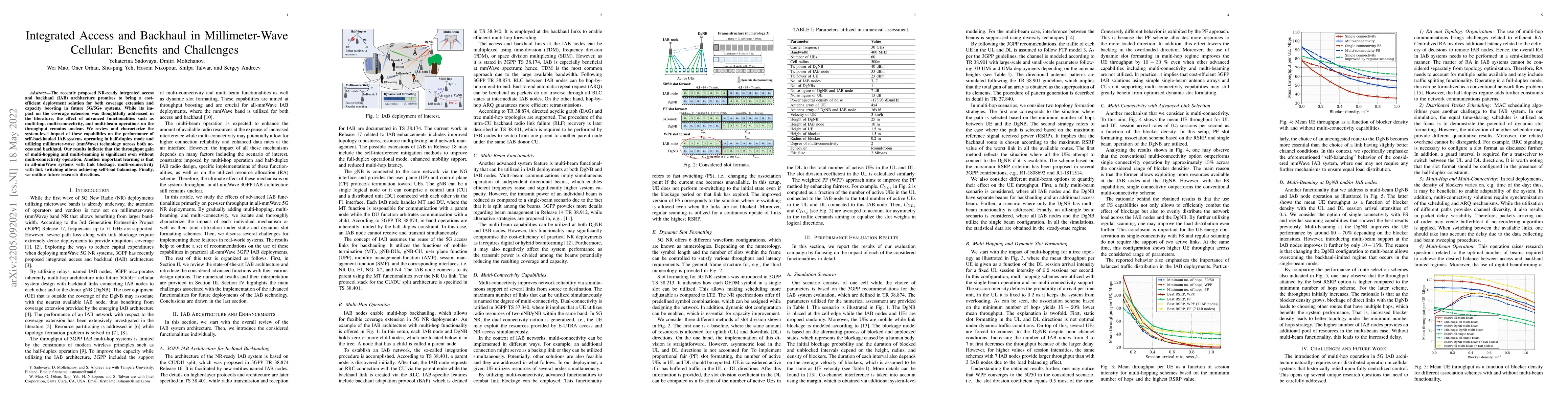 Thumbnail for Integrated Access and Backhaul in Millimeter-Wave Cellular: Benefits and
  Challenges