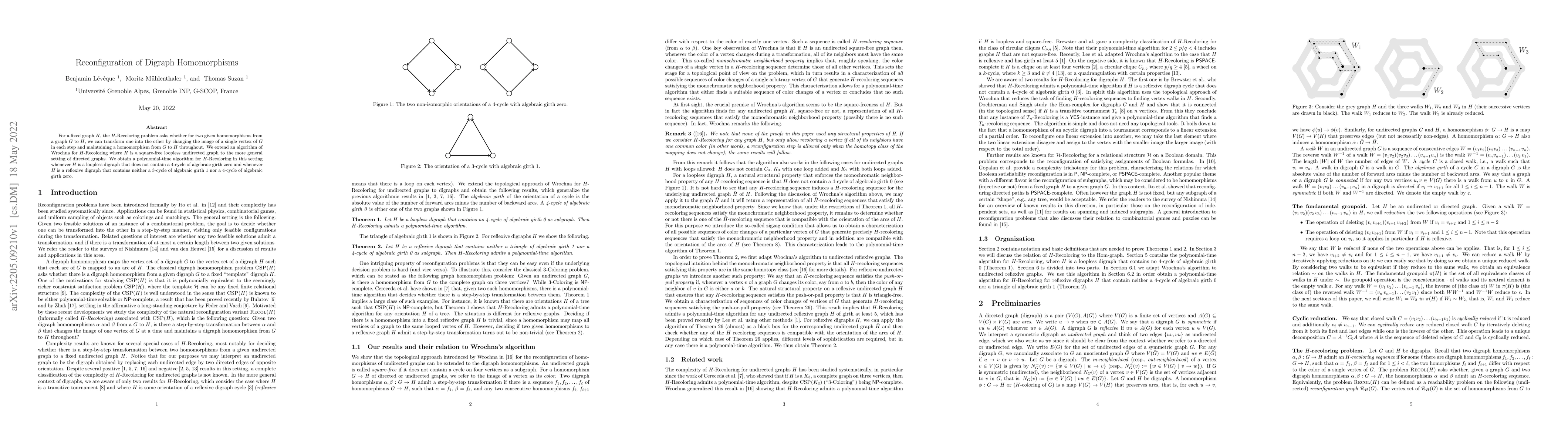 Thumbnail for Reconfiguration of Digraph Homomorphisms