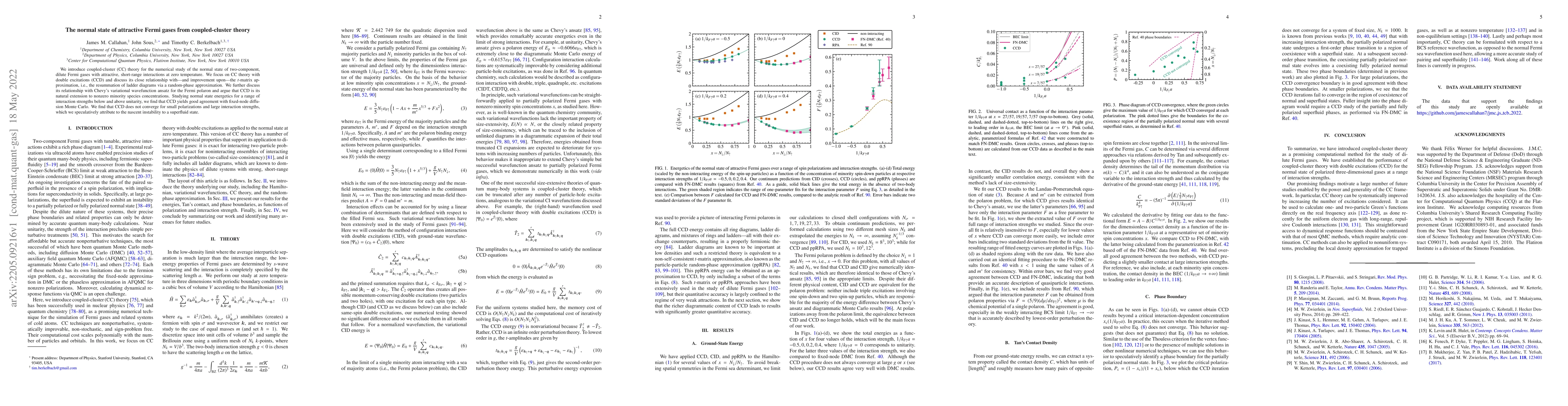 Thumbnail for The normal state of attractive Fermi gases from coupled-cluster theory