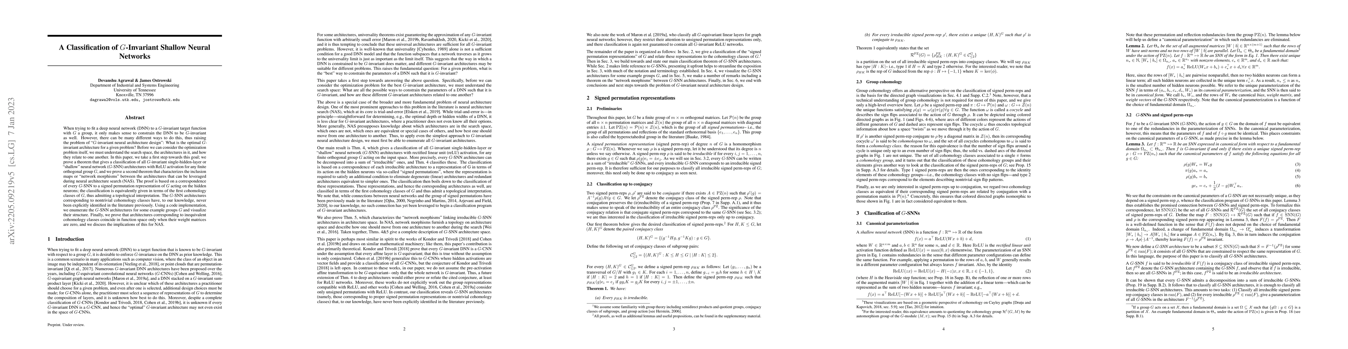 Thumbnail for A Classification of $G$-invariant Shallow Neural Networks