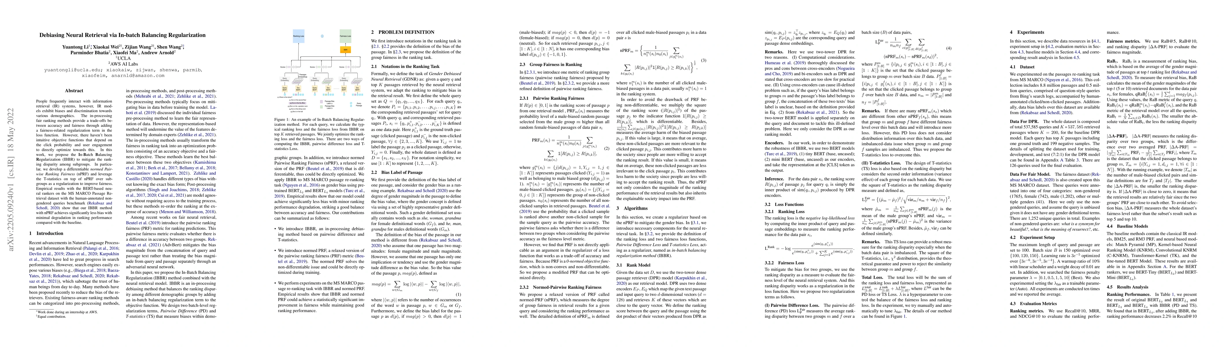 Thumbnail for Debiasing Neural Retrieval via In-batch Balancing Regularization