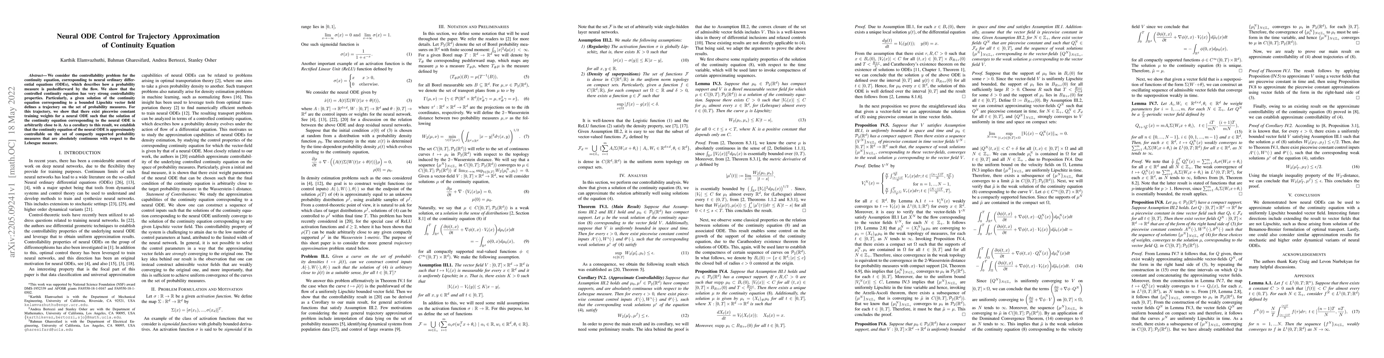 Thumbnail for Neural ODE Control for Trajectory Approximation of Continuity Equation