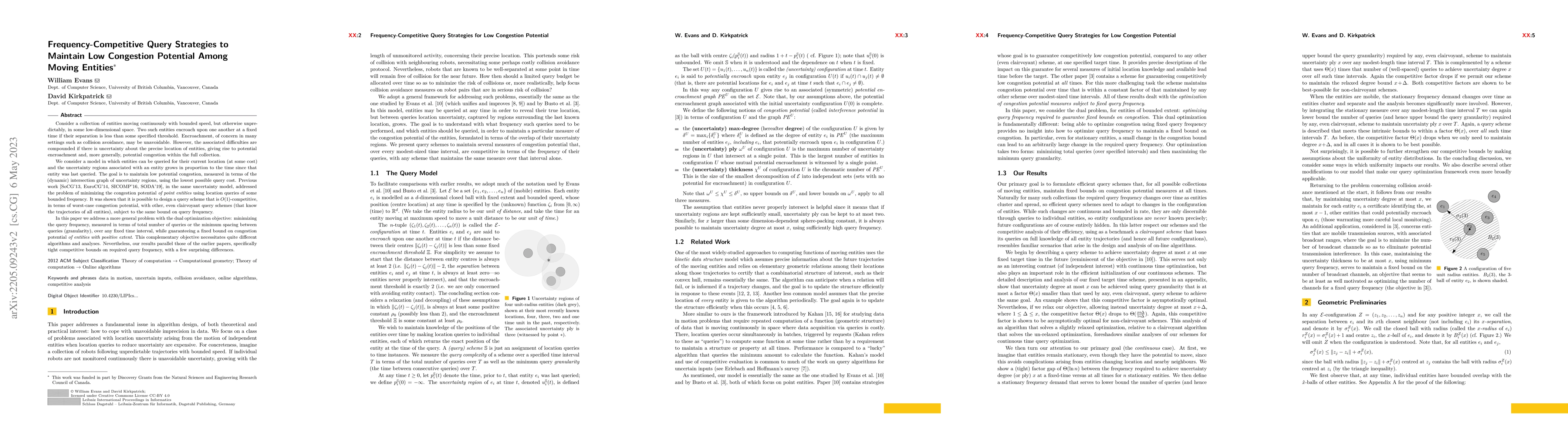 Thumbnail for Frequency-Competitive Query Strategies to Maintain Low Congestion
  Potential Among Moving Entities