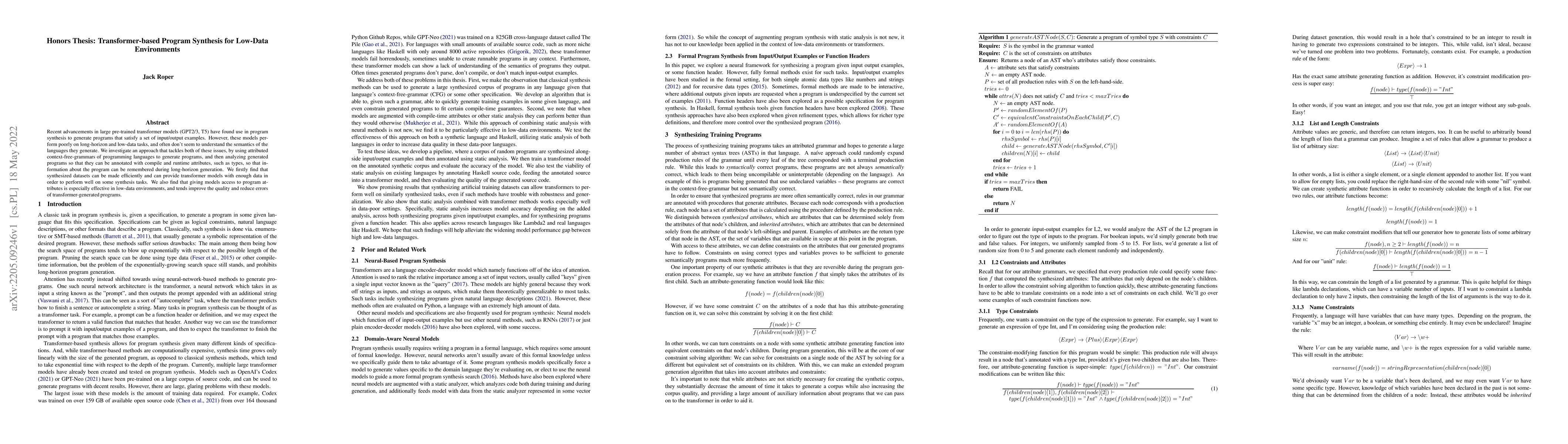 Thumbnail for Transformer-based Program Synthesis for Low-Data Environments