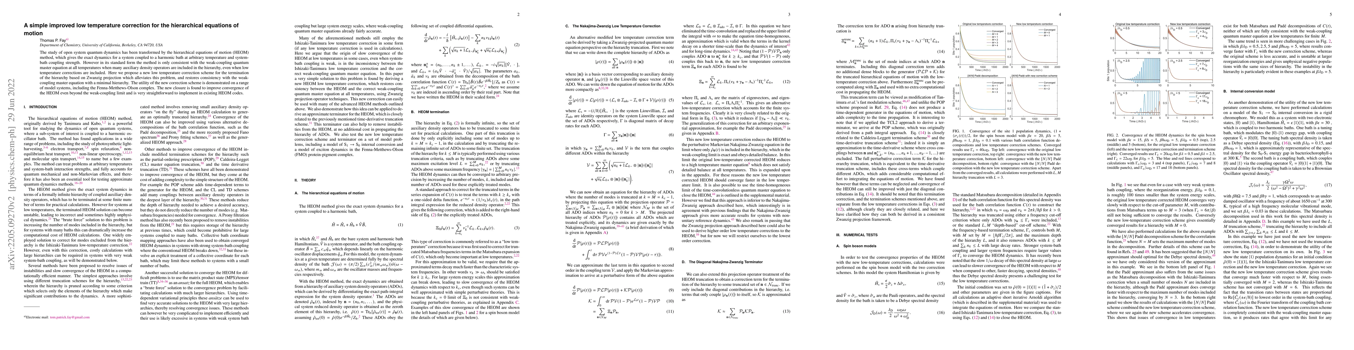 Thumbnail for A simple improved low temperature correction for the hierarchical
  equations of motion