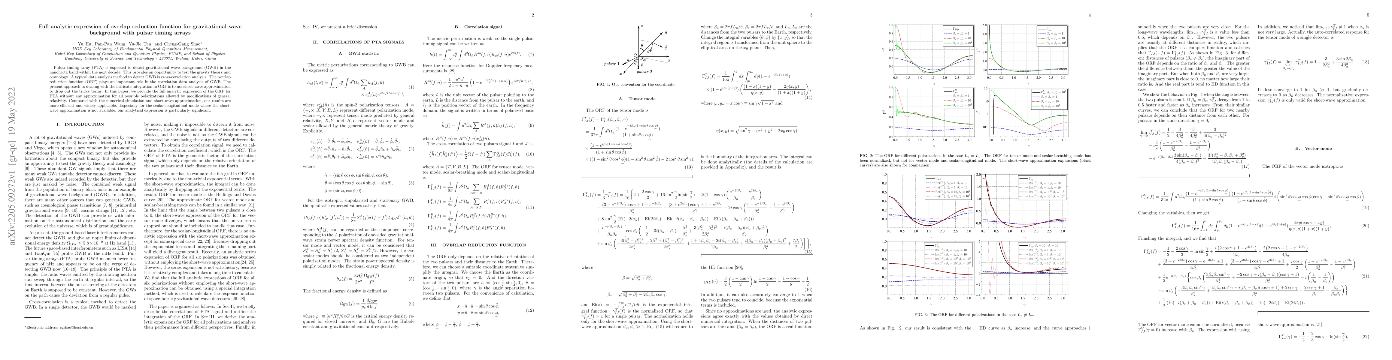 Thumbnail for Full analytic expression of overlap reduction function for gravitational
  wave background with pulsar timing arrays