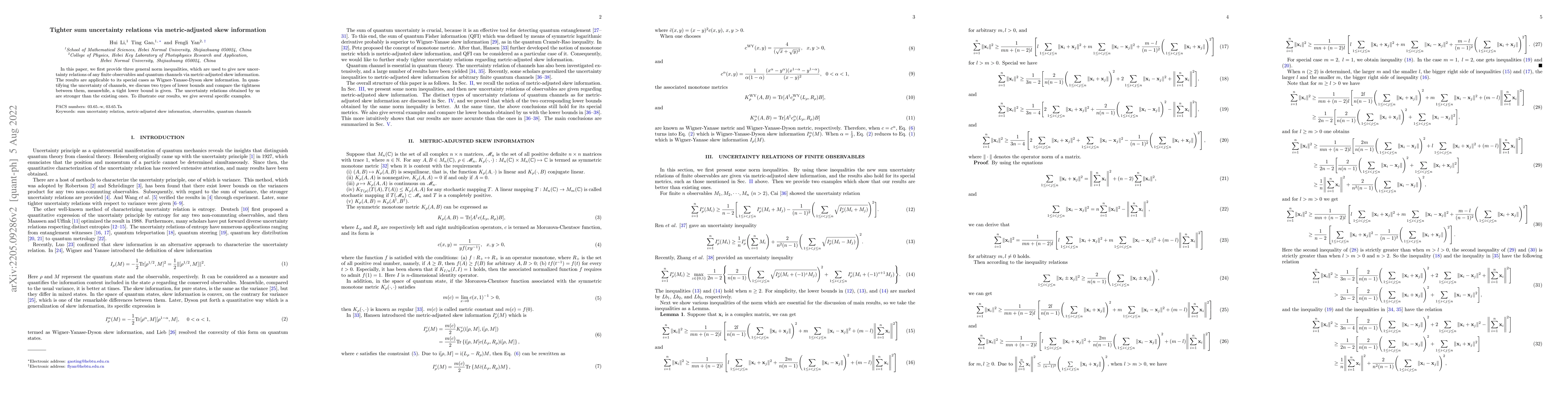 Thumbnail for Tighter sum uncertainty relations via metric-adjusted skew information